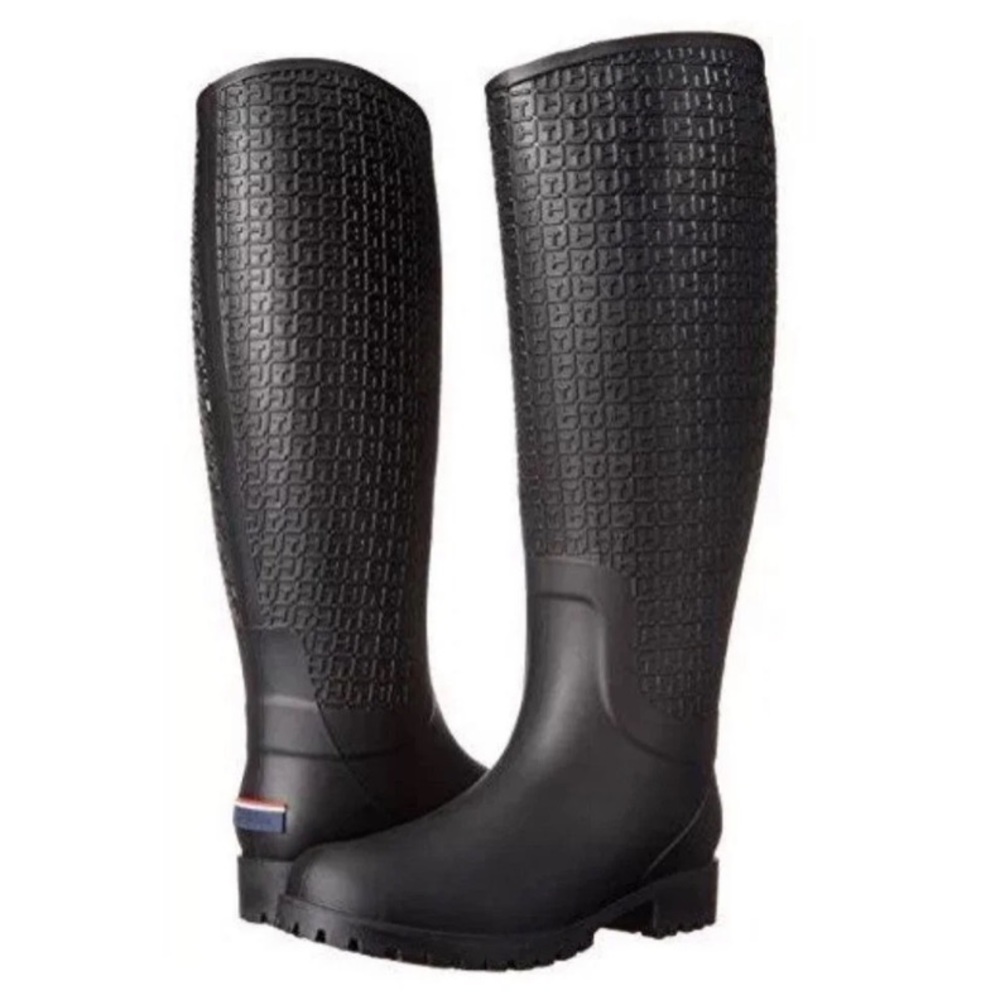 Tommy Hilfiger size 6 Black rain boots